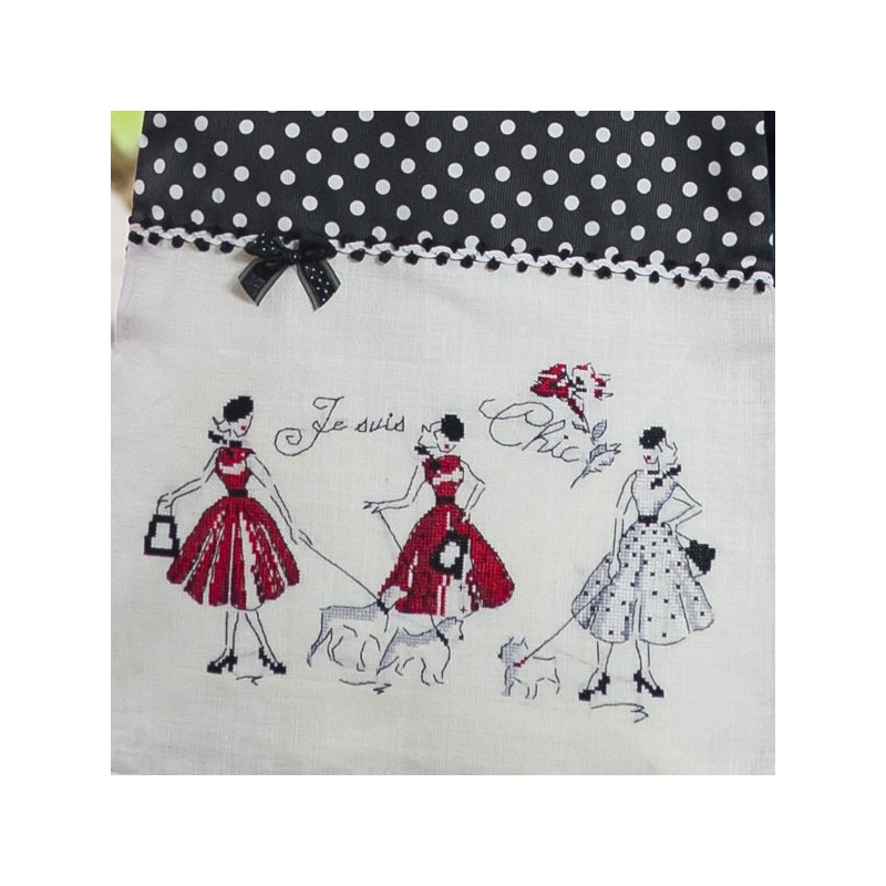 Linen «Mademoiselle en rouge» Bag