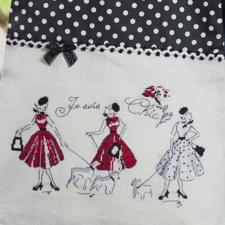 Linen «Mademoiselle en rouge» Bag