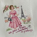 Aïda : Torchon «Un jour à Paris au printemps » à broder au point de croix
