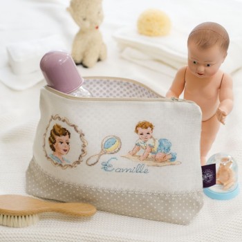 Linen «Tendresse » Maxi pouch