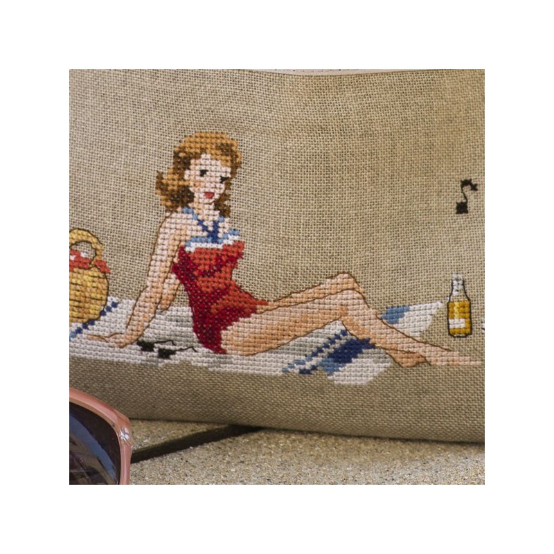 Linen « Biarritz » Maxi pouch