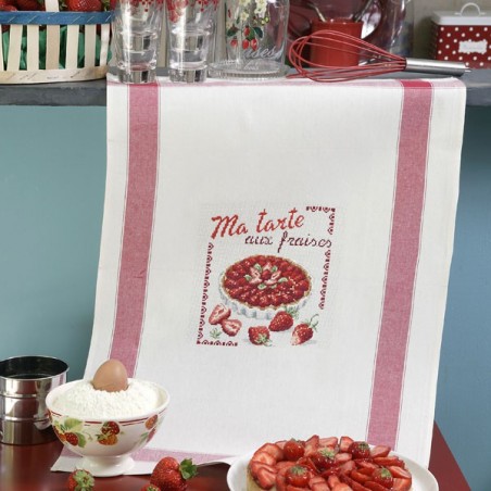 Aïda «Strawberry pie» Tea towel