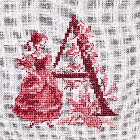 Le grand Alphabet «Toile de Jouy» rouge