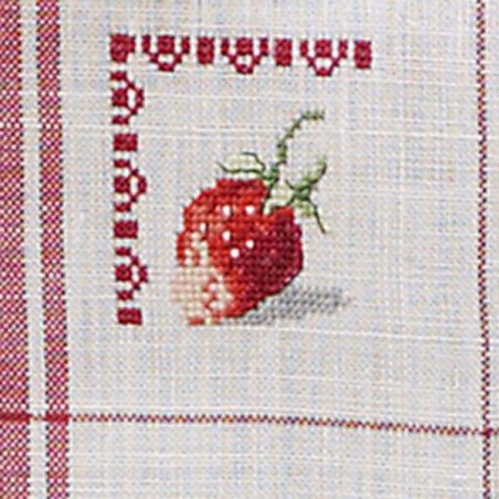 Linen «Strawberry pie» Tea towel