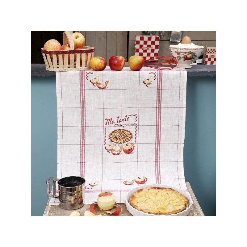 Linen «Apple pie» Tea towel