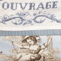 Aïda : Maxi trousse à ouvrage « Toile de Jouy » Bleue à broder au point de croix