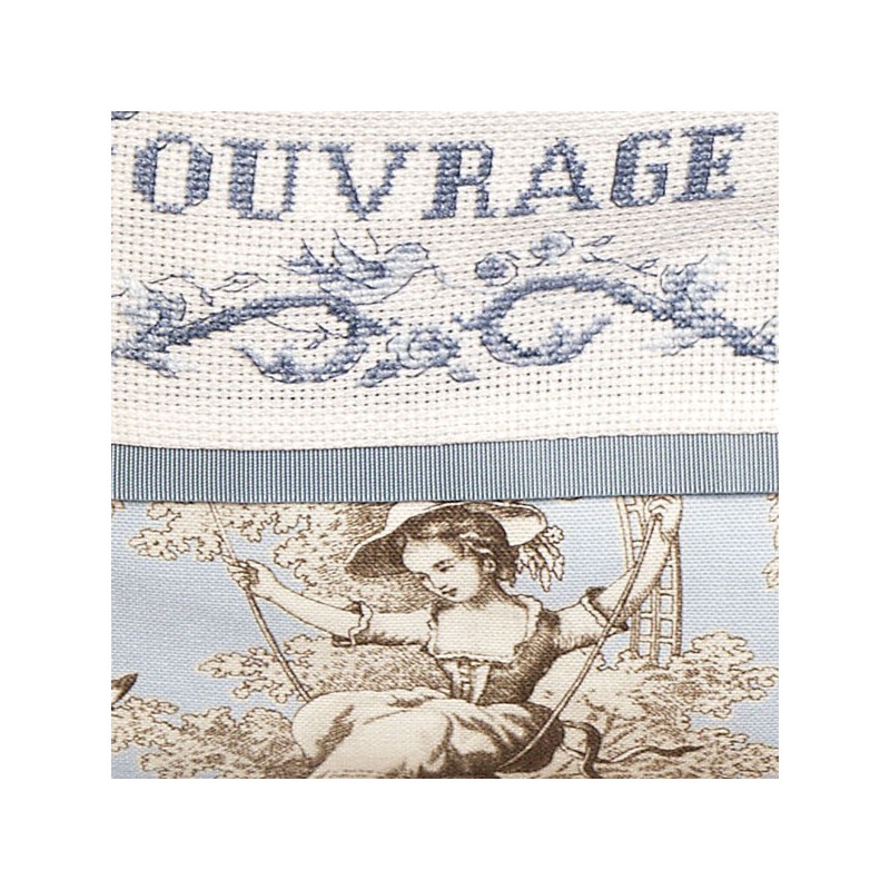 Aïda « Toile de Jouy » Blue Maxi pouch