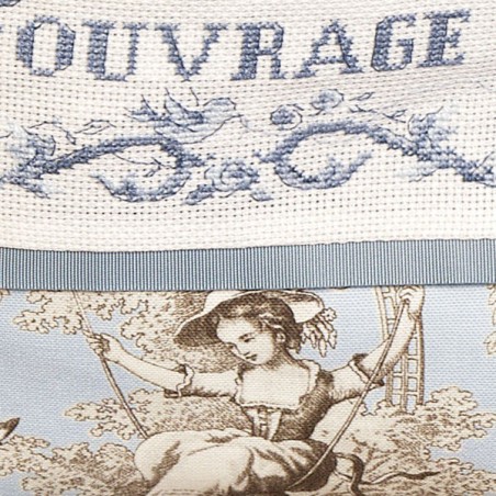 Aïda « Toile de Jouy » Blue Maxi pouch