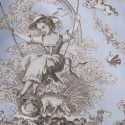 Lin : Coussin «Toile de Jouy» bleu à broder au point de croix