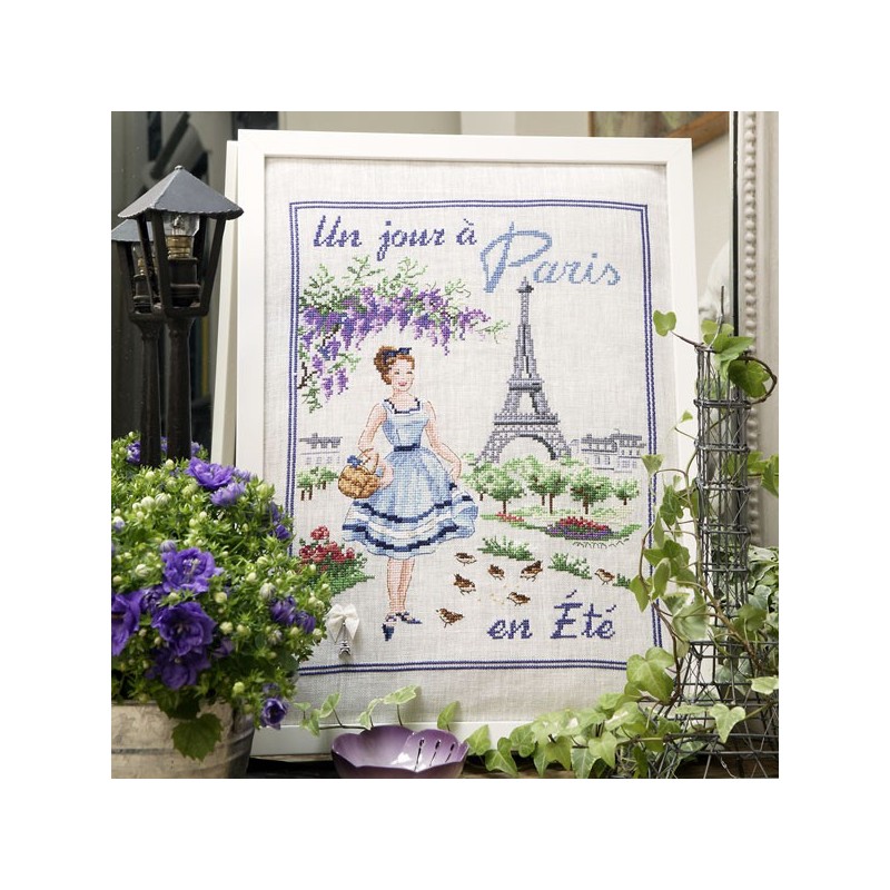 Lin : Un jour à Paris en été à broder au point de croix