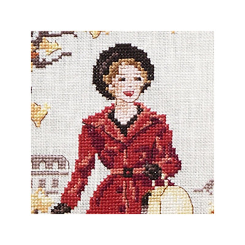 Lin : Un jour à Paris en automne à broder au point de croix