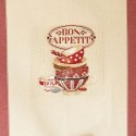 Aïda «Bon Appétit» Tea towel - Les Brodeuses Parisiennes