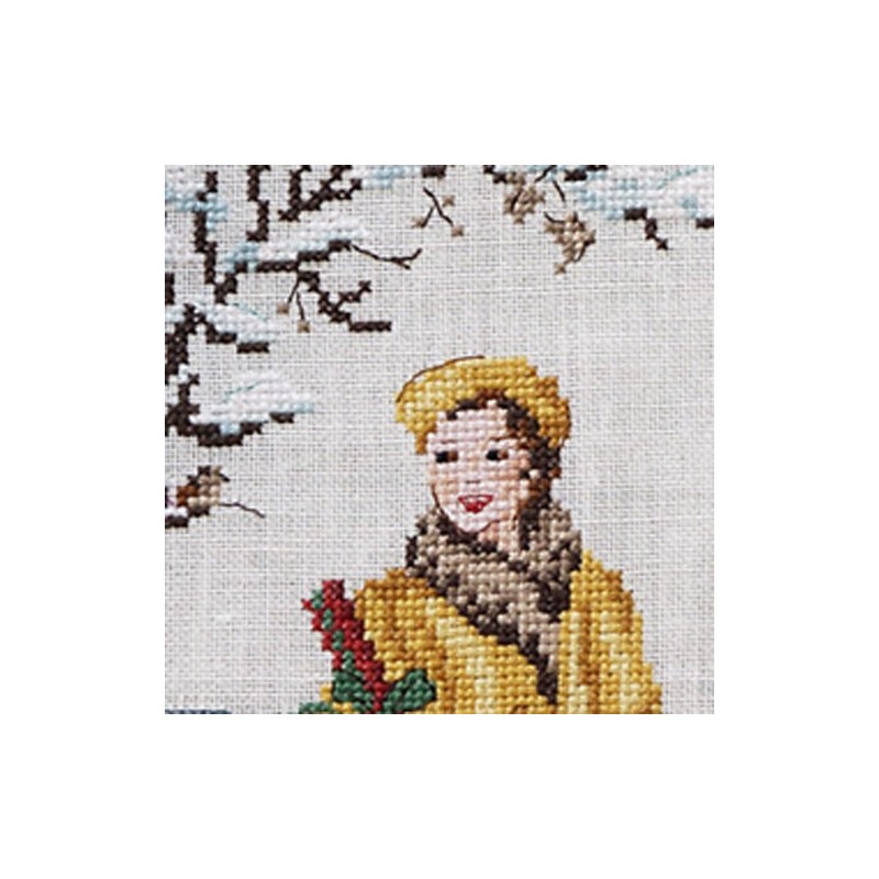 Lin : «Un jour à Paris en hiver» à broder au point de croix