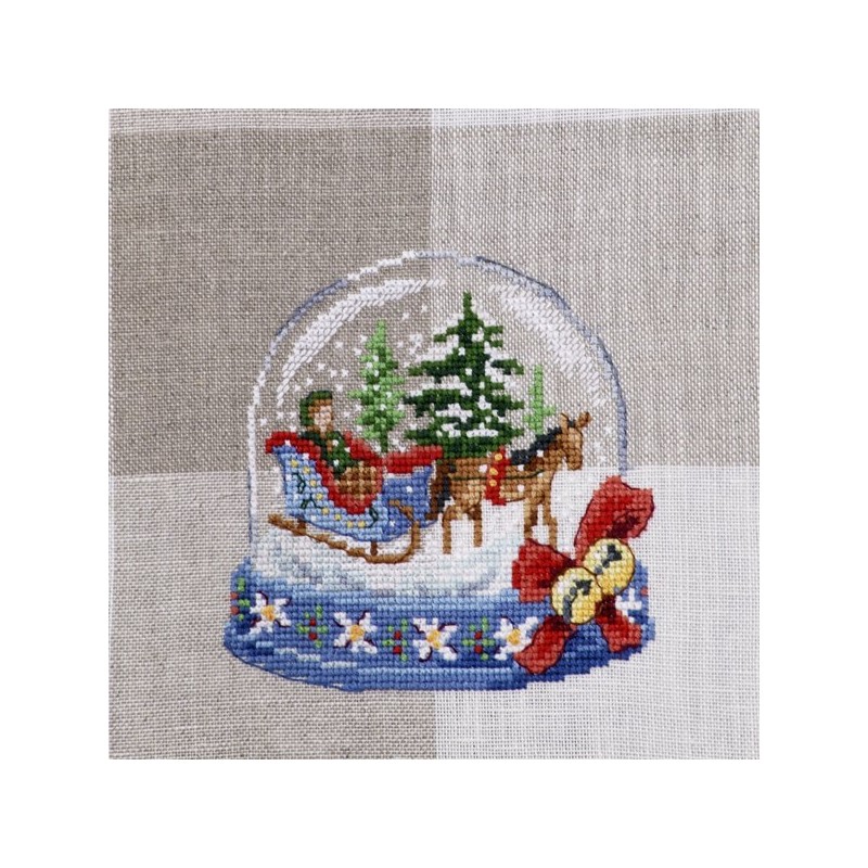 Linen «Boules de neige» Tea towel