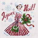 Aïda : Torchon « Noël Vintage » à broder au point de croix