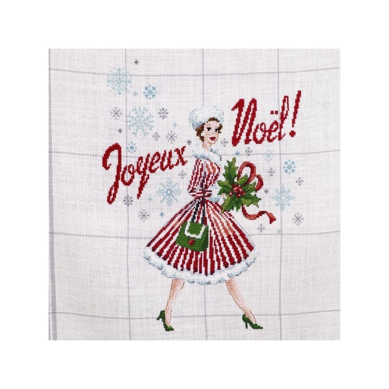 Linen: «Noël Vintage» tea towel