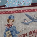 Lin : Pochette « Bon voyage » à broder au point de croix