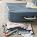 Lin : Pochette « Bon voyage » à broder au point de croix