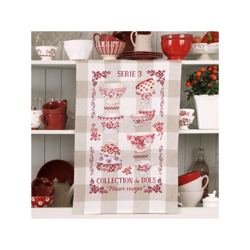 Aïda «Collection fleurs rouges N°3» Tea towel