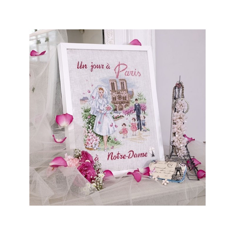 Lin : «Un jour à Paris à Notre Dame» à broder au point de croix