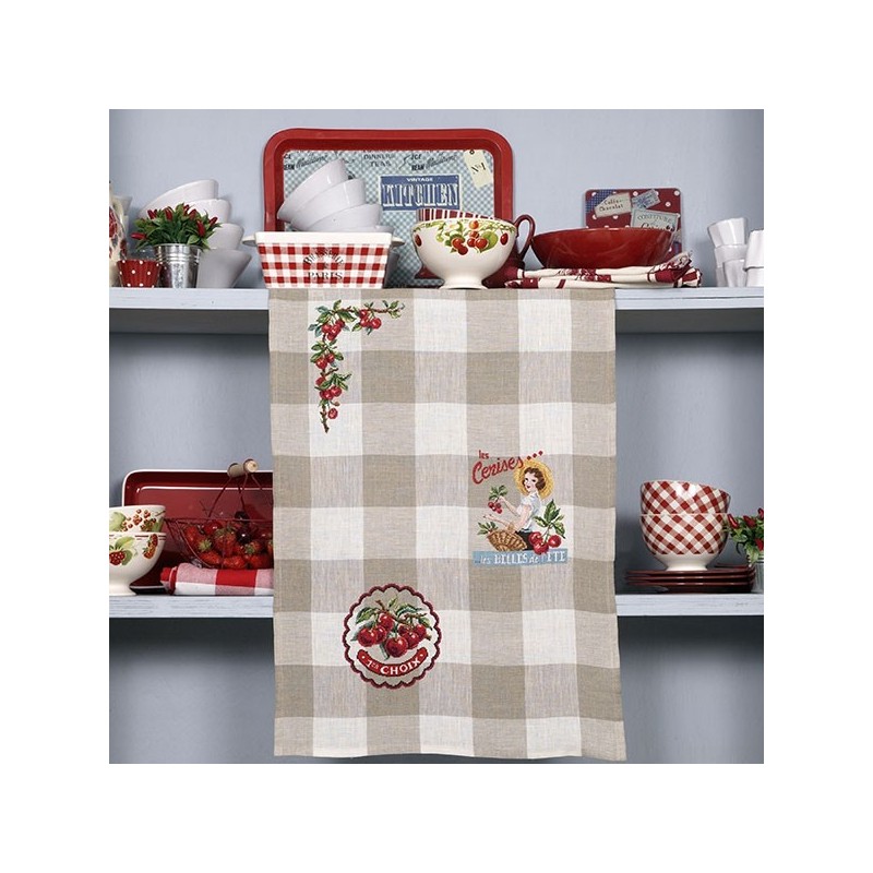 Linen «Les belles de l'été» Tea towel