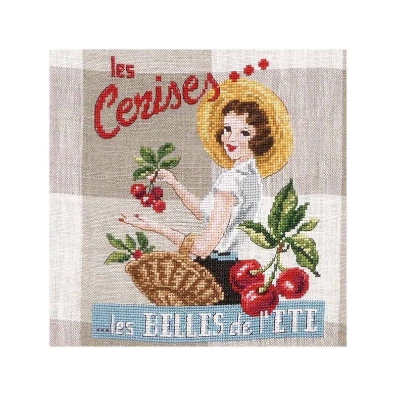Linen «Les belles de l'été» Tea towel