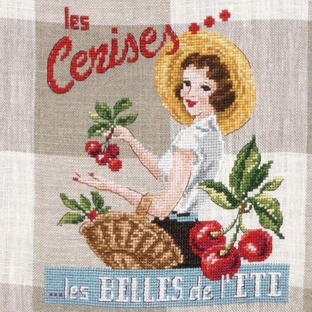 Linen « Les belles de l'été » Tea towel