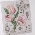 Lin : Étude à la Tulipe (maxi-grille) à broder au point de croix