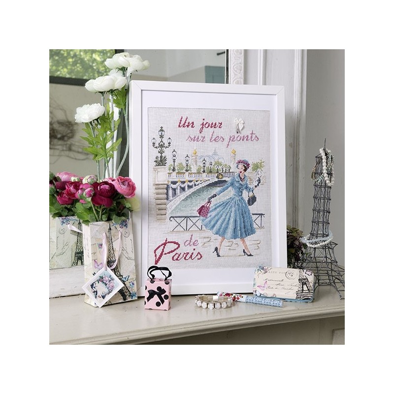 Aïda : «Un jour sur le pont Alexandre III» à broder au point de croix