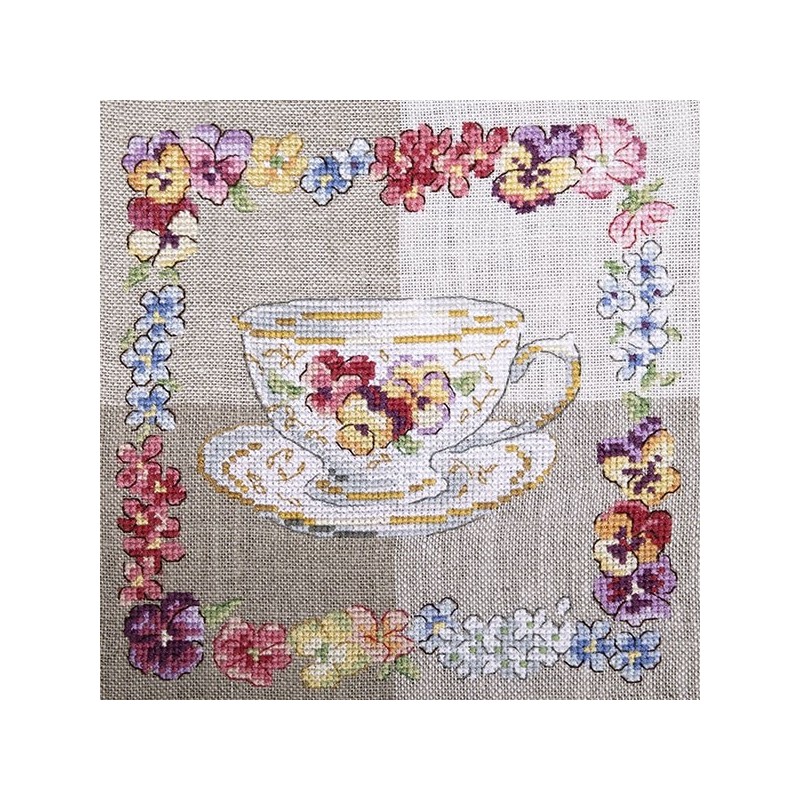 Linen « Tea Cup Collection » Tea towel