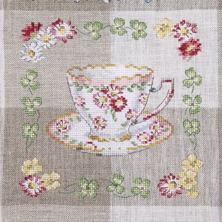 Linen « Tea Cup Collection » Tea towel