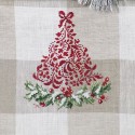 Lin : Torchon «Sapins de fête» à broder au point de croix