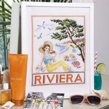 Lin : «Riviera» à broder au point de croix