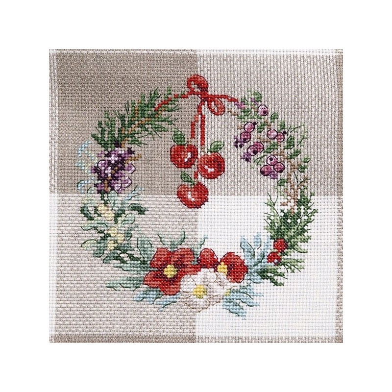 Aïda : Torchon «Couronnes de Noël»