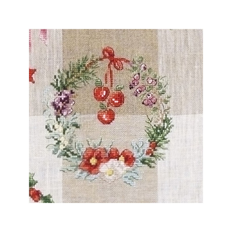 Linen «Couronnes de Noël» Tea towel