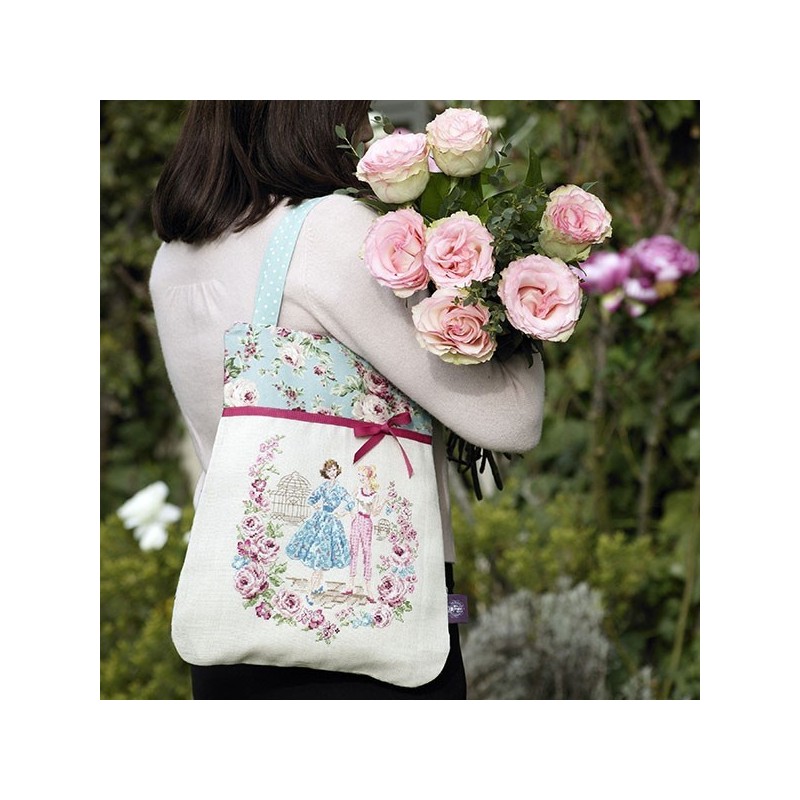Linen «Flower garden» Handbag