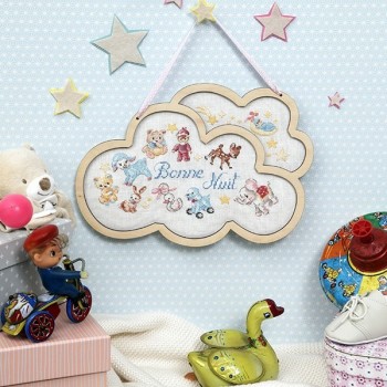 Aida Cloud Pink Hanging Decoration Les Brodeuses Parisiennes