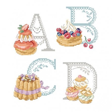 Le grand ABC «Pâtisserie» à broder au point de croix Le grand ABC «Pâtisserie» à broder au point de croix