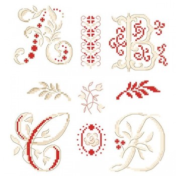 The big «Linge ancien» Alphabet chart