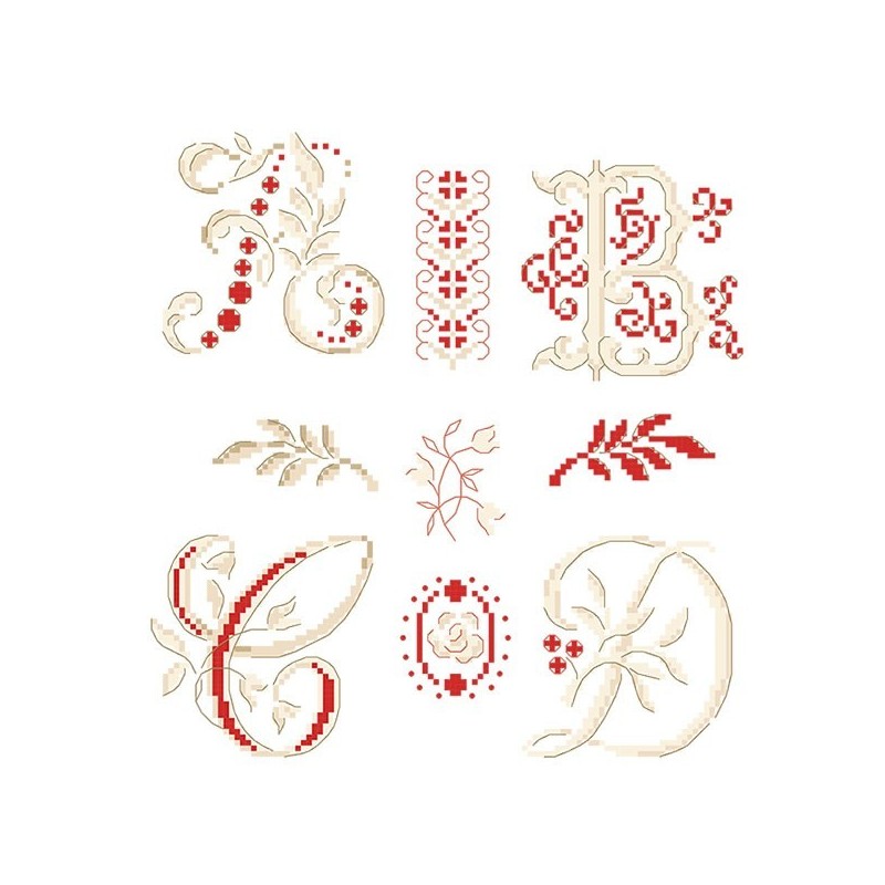 The big «Linge ancien» Alphabet chart