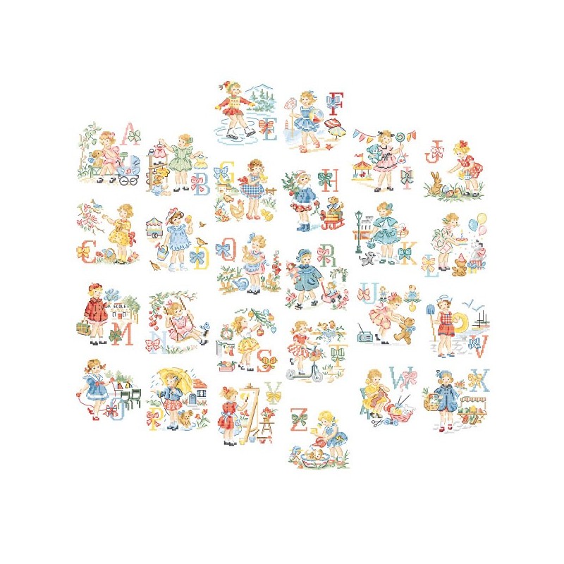 The big «Les petites filles modèles» Alphabet chart