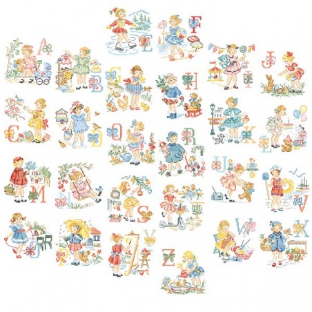 The big «Les petites filles modèles» Alphabet chart