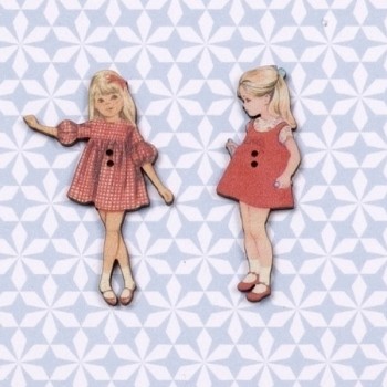 2 buttons « Caroline et Claudine »