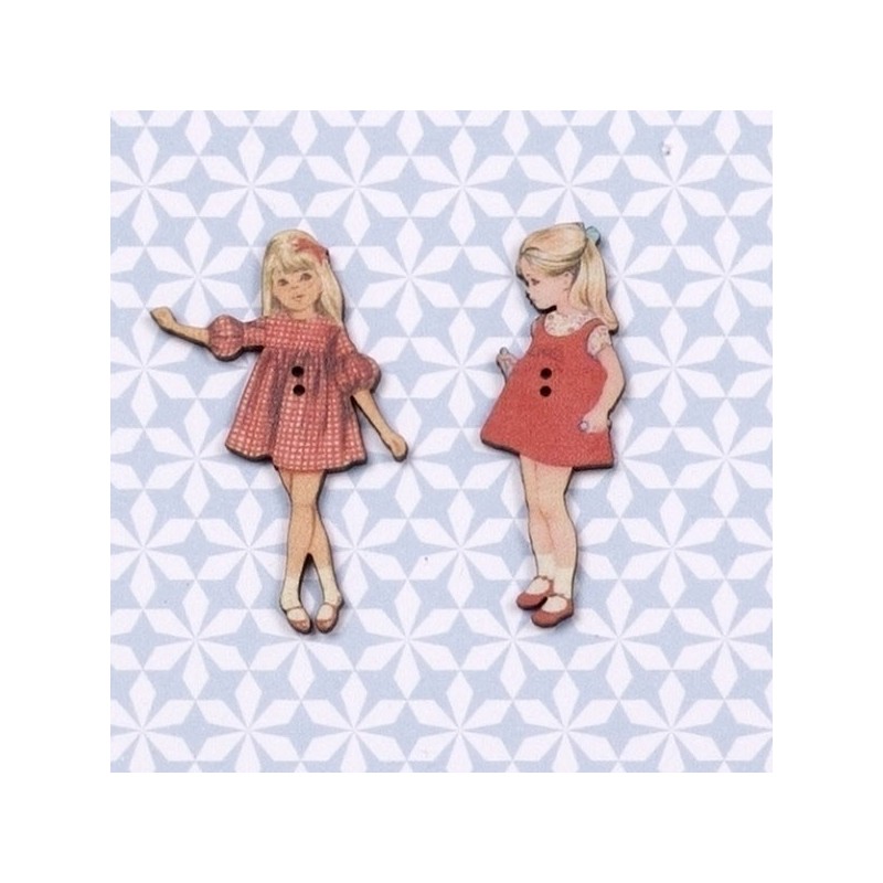 2 buttons « Caroline et Claudine »