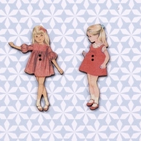 2 buttons « Caroline and Claudine »