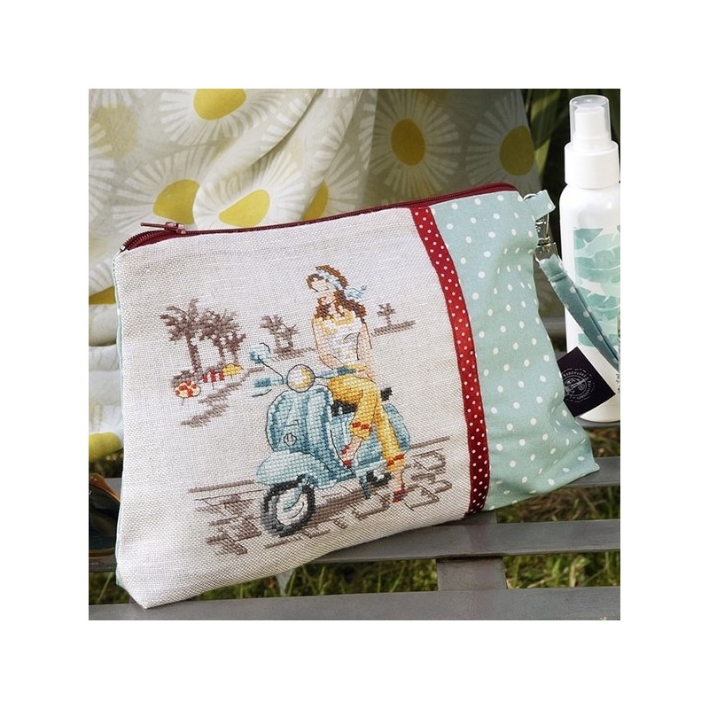 Linen «Brigitte» Maxi pouch