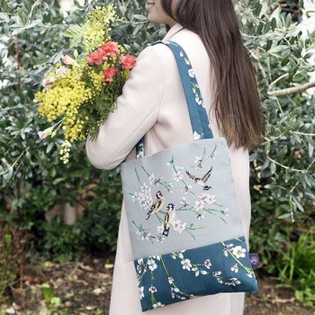 Linen « As the crow flies » Tote bag