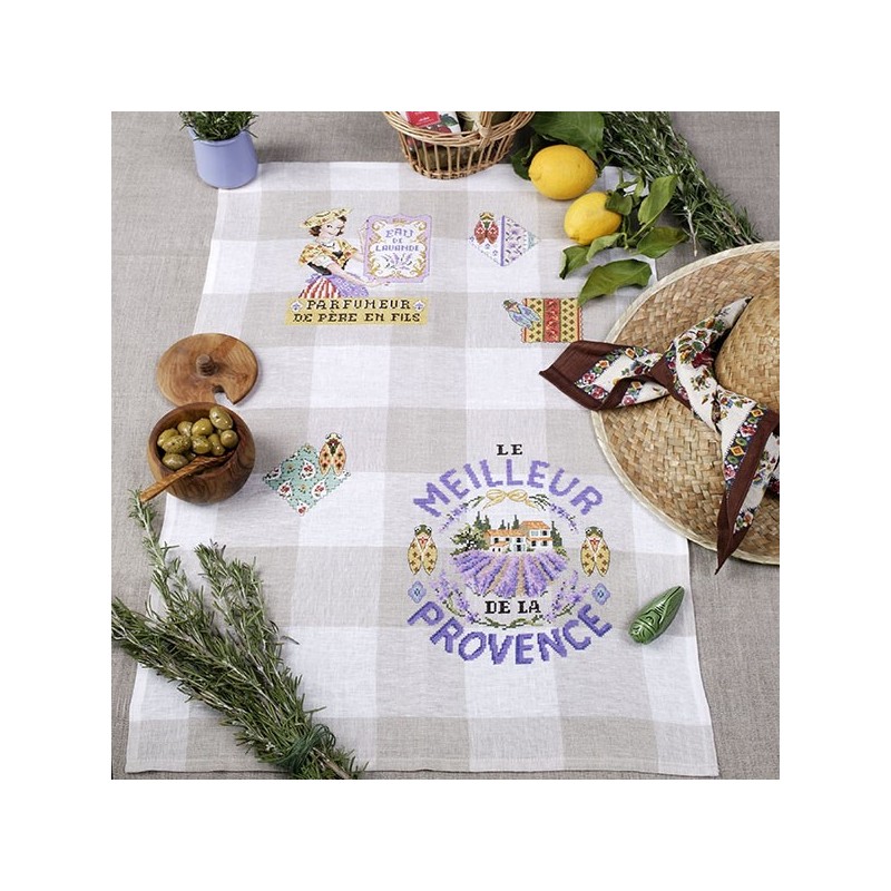 Linen «Eau de lavande» Tea towel