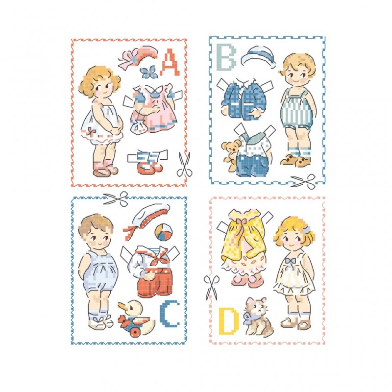 «Paper dolls» A big alphabet chart