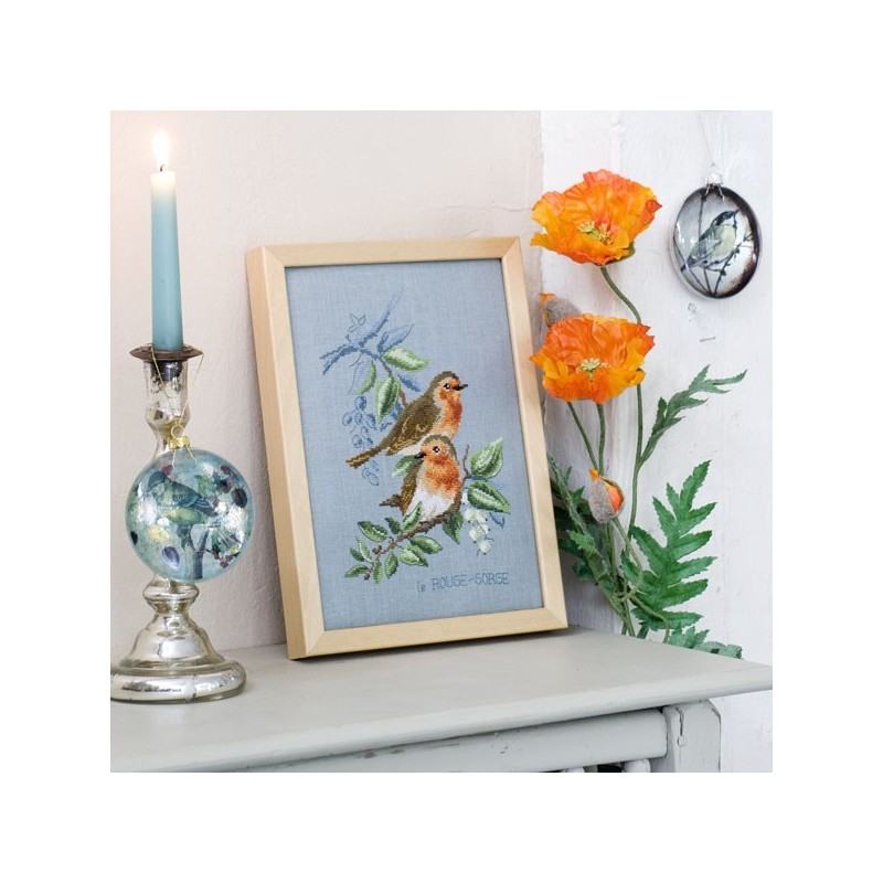 Linen «Rouge-gorges» study